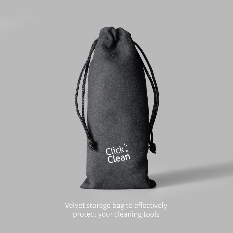 CLICK CLEAN Vinyl Record Cleaner Kit, Anti-Static, Includes Ultra-Soft Velvet Brush & Small Microfiber Brush, Drawstring Storage Pouch - Image 5